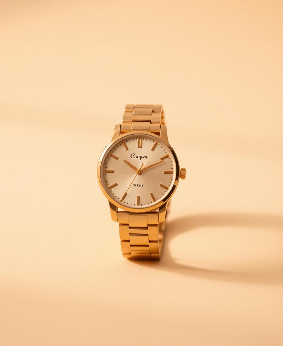 Gouden staal horloge
